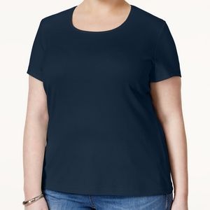 Karen Scott T-Shirt Womens Intrepid Blue